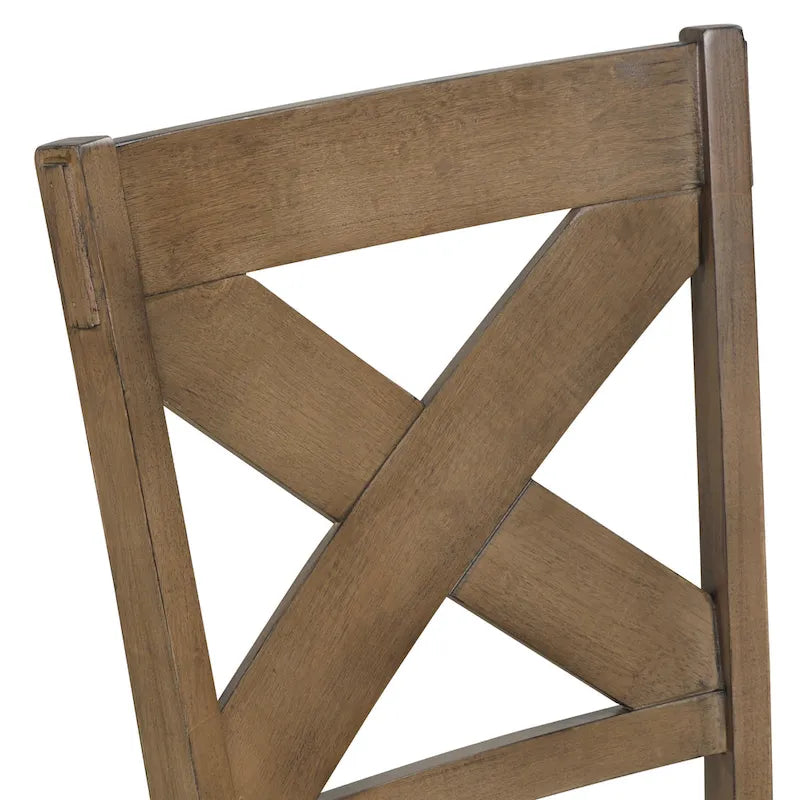 Ensemble de salle à manger 7 pièces Roundhill Furniture Raven Wood, table extensible et 6 chaises, pin laqué brun