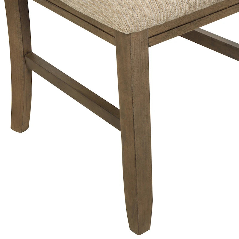 Ensemble de salle à manger 7 pièces Roundhill Furniture Raven Wood, table extensible et 6 chaises, pin laqué brun
