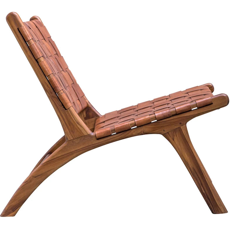 Fauteuil d'appoint en cuir tressé Uttermost Plait