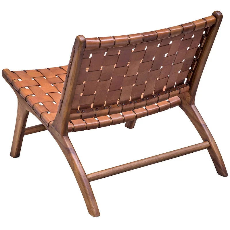 Fauteuil d'appoint en cuir tressé Uttermost Plait