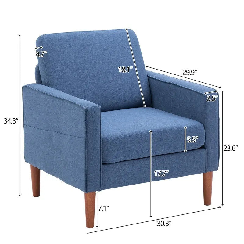Fauteuil d'appoint monoplace Nuclear Bomb II avec pieds en bois massif
