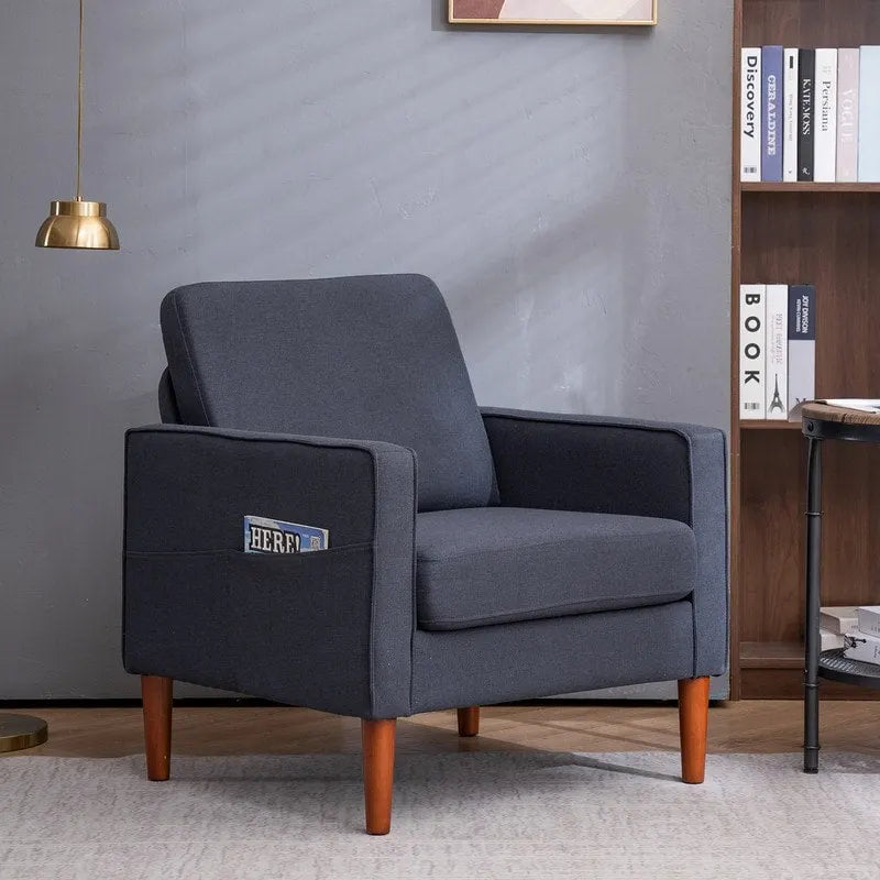 Fauteuil d'appoint monoplace Nuclear Bomb II avec pieds en bois massif