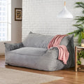 Pouf géant 2 places Velie en velours avec accoudoirs, par Christopher Knight Home