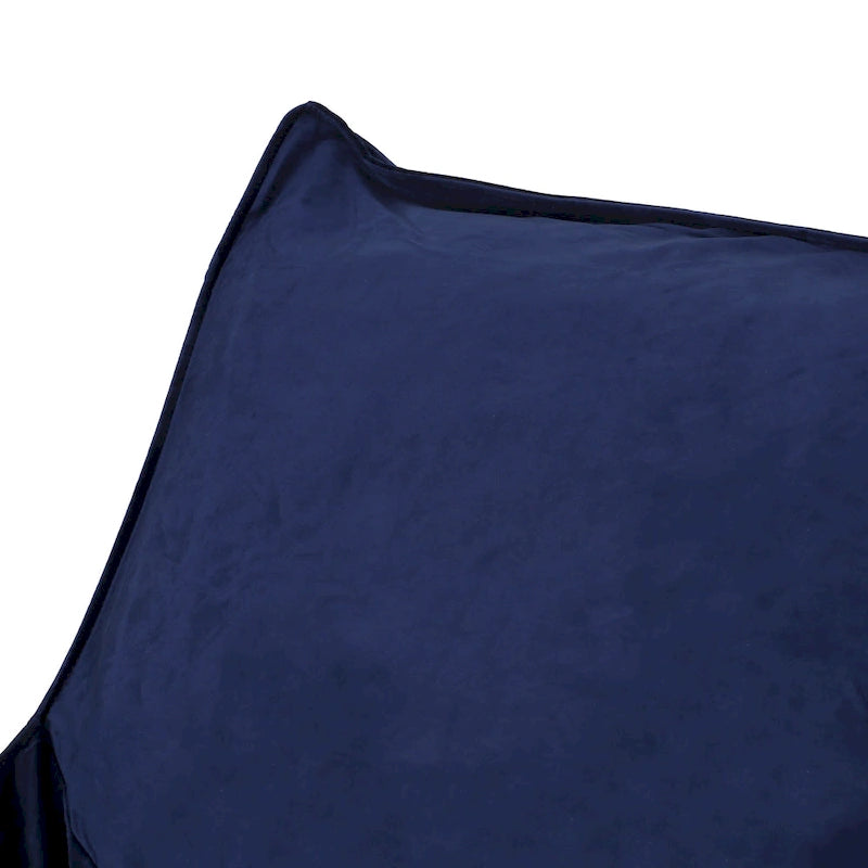Pouf géant 2 places Velie en velours avec accoudoirs, par Christopher Knight Home
