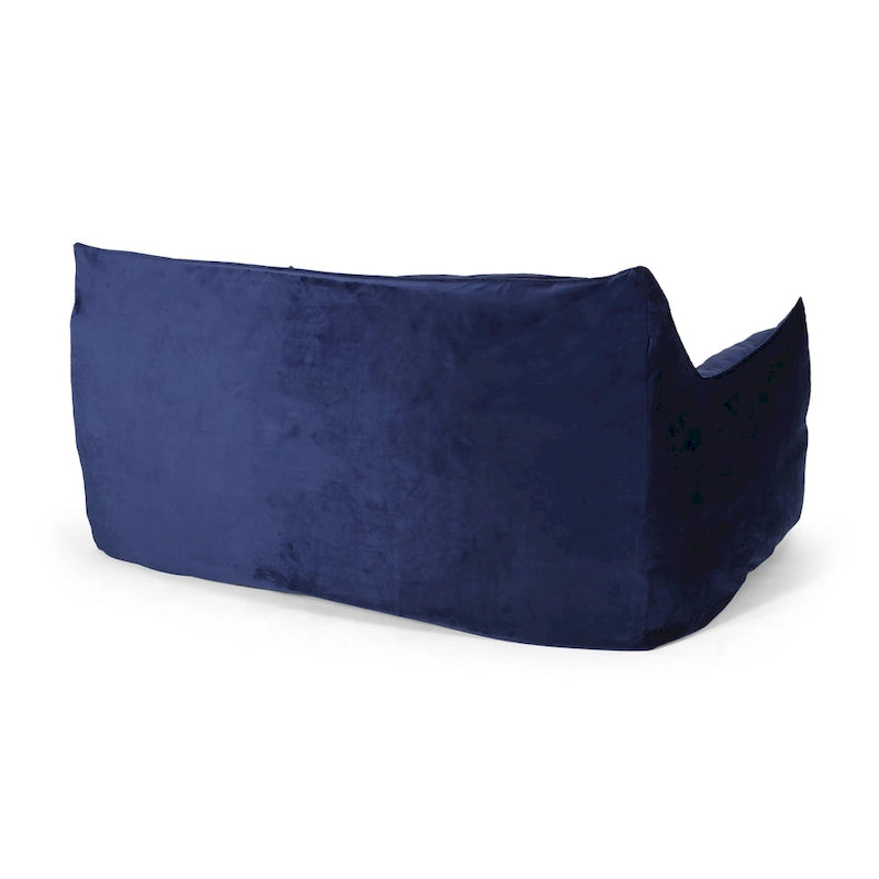 Pouf géant 2 places Velie en velours avec accoudoirs, par Christopher Knight Home