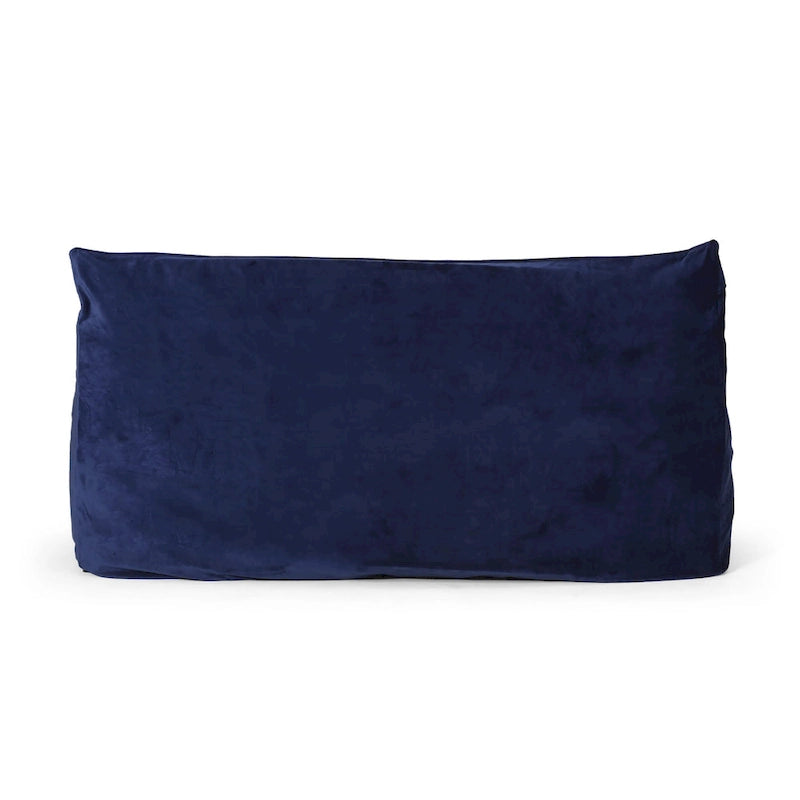 Pouf géant 2 places Velie en velours avec accoudoirs, par Christopher Knight Home