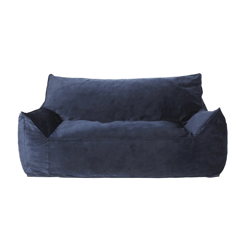 Pouf géant 2 places Velie en velours avec accoudoirs, par Christopher Knight Home