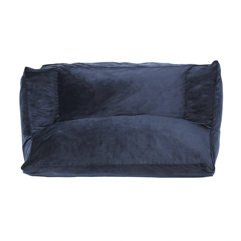 Pouf géant 2 places Velie en velours avec accoudoirs, par Christopher Knight Home