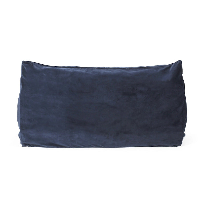 Pouf géant 2 places Velie en velours avec accoudoirs, par Christopher Knight Home