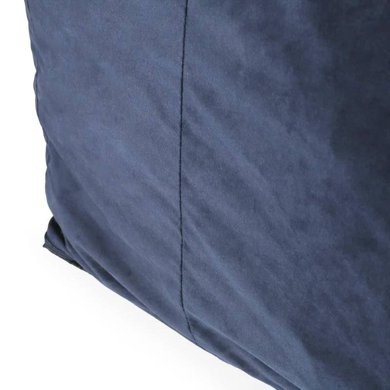 Pouf géant 2 places Velie en velours avec accoudoirs, par Christopher Knight Home