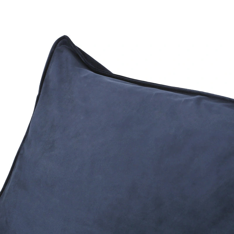 Pouf géant 2 places Velie en velours avec accoudoirs, par Christopher Knight Home