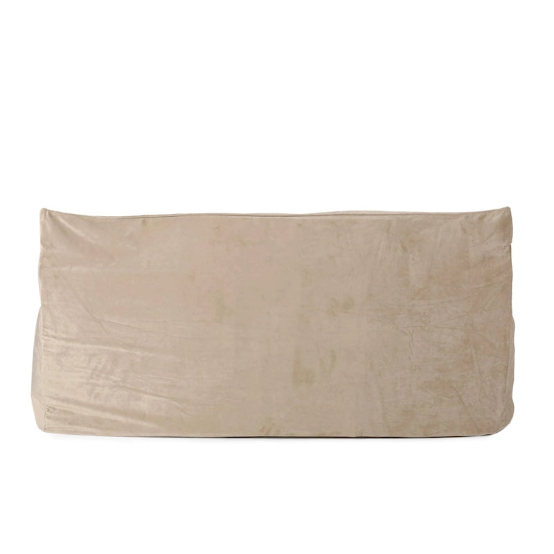 Pouf géant 2 places Velie en velours avec accoudoirs, par Christopher Knight Home