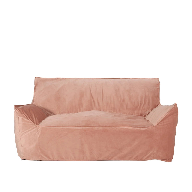 Pouf géant 2 places Velie en velours avec accoudoirs, par Christopher Knight Home