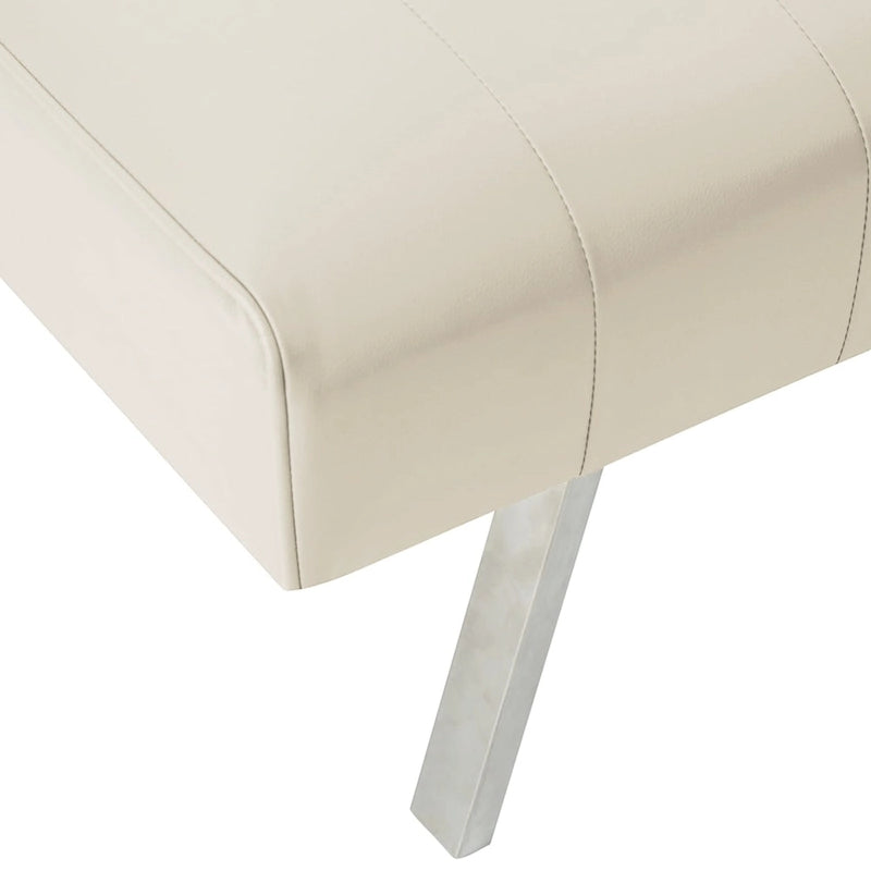 Canapé-lit futon capitonné de style moderne du milieu du siècle, à dossier divisé et pieds chromés