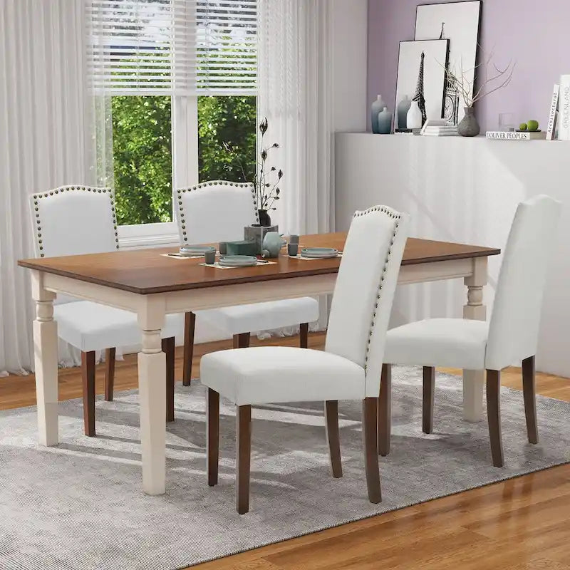 Ensemble de 2 chaises de salle à manger, chaises de cuisine rembourrées en tissu, style moderne du milieu du siècle, chaises d'appoint haut de gamme pour salle à manger
