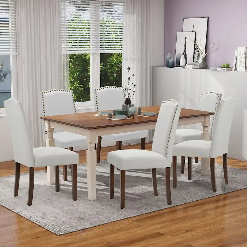 Ensemble de 2 chaises de salle à manger, chaises de cuisine rembourrées en tissu, style moderne du milieu du siècle, chaises d'appoint haut de gamme pour salle à manger