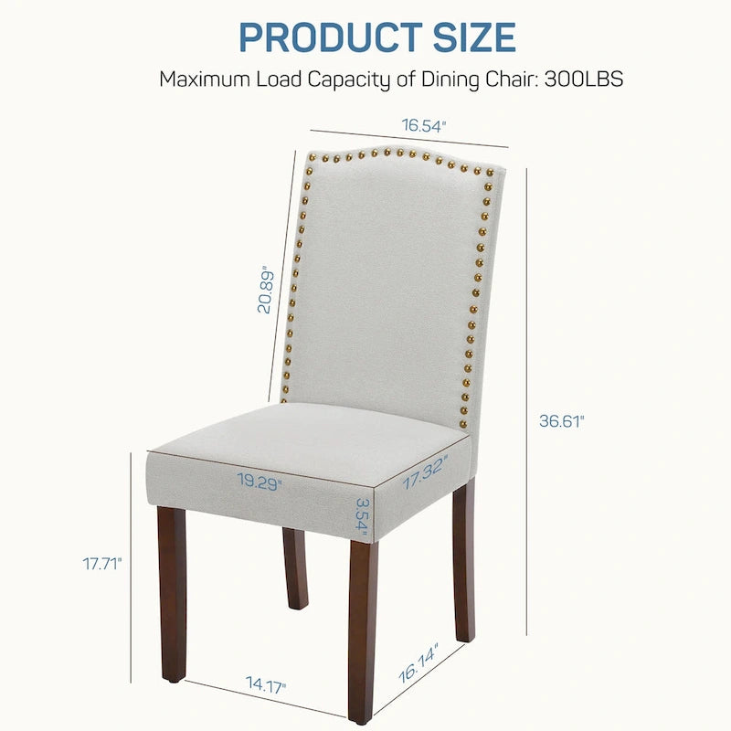 Ensemble de 2 chaises de salle à manger, chaises de cuisine rembourrées en tissu, style moderne du milieu du siècle, chaises d'appoint haut de gamme pour salle à manger