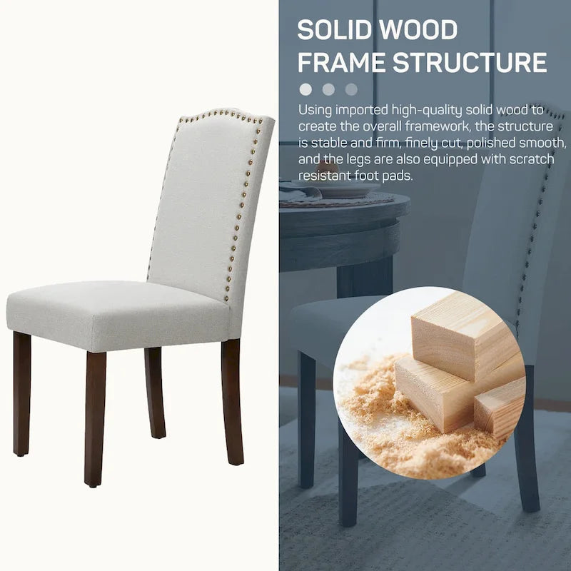 Ensemble de 2 chaises de salle à manger, chaises de cuisine rembourrées en tissu, style moderne du milieu du siècle, chaises d'appoint haut de gamme pour salle à manger