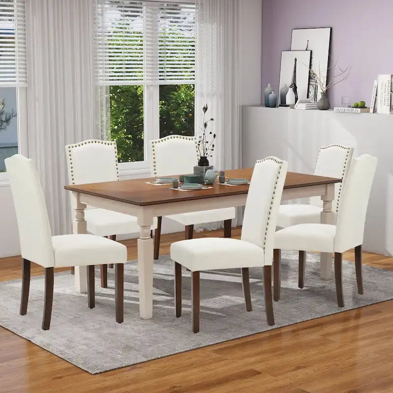 Ensemble de 2 chaises de salle à manger, chaises de cuisine rembourrées en tissu, style moderne du milieu du siècle, chaises d'appoint haut de gamme pour salle à manger