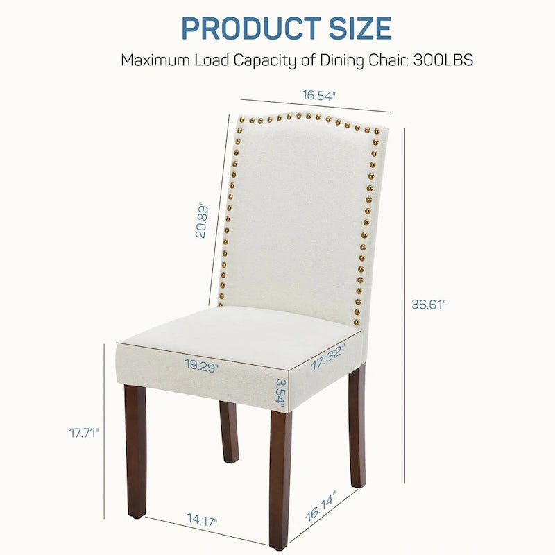 Ensemble de 2 chaises de salle à manger, chaises de cuisine rembourrées en tissu, style moderne du milieu du siècle, chaises d'appoint haut de gamme pour salle à manger