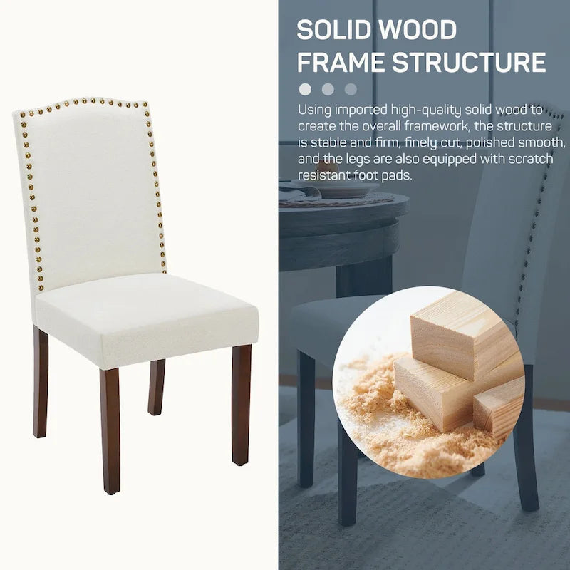 Ensemble de 2 chaises de salle à manger, chaises de cuisine rembourrées en tissu, style moderne du milieu du siècle, chaises d'appoint haut de gamme pour salle à manger