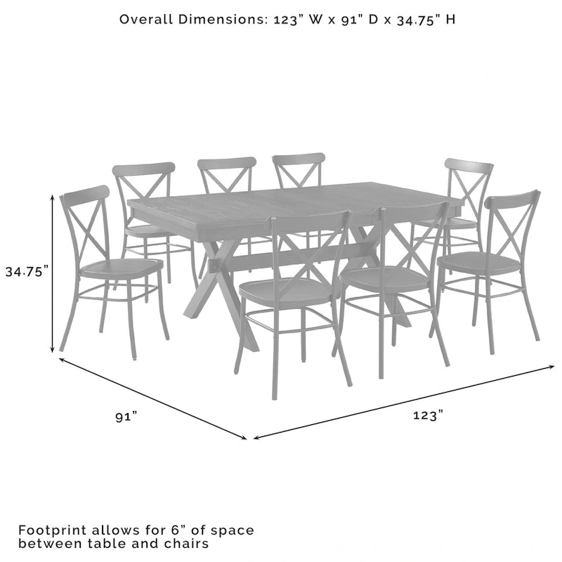 Ensemble de salle à manger Crosley Hayden 9 pièces avec chaises Camille