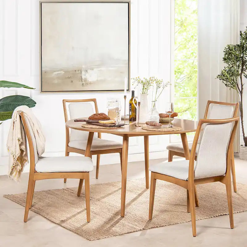 Chaises de salle à manger scandinaves en bois brun clair naturel (lot de 2)