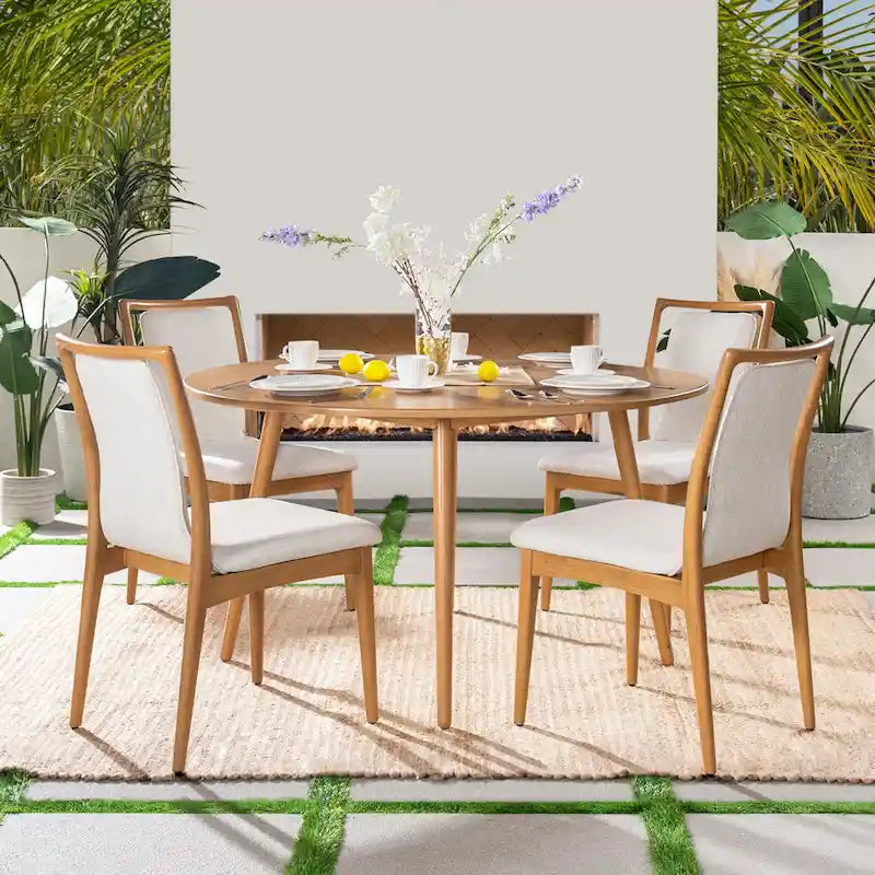 Chaises de salle à manger scandinaves en bois brun clair naturel (lot de 2)