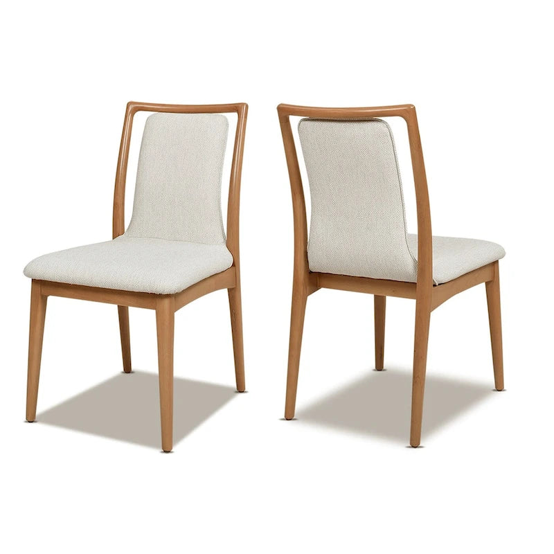 Chaises de salle à manger scandinaves en bois brun clair naturel (lot de 2)