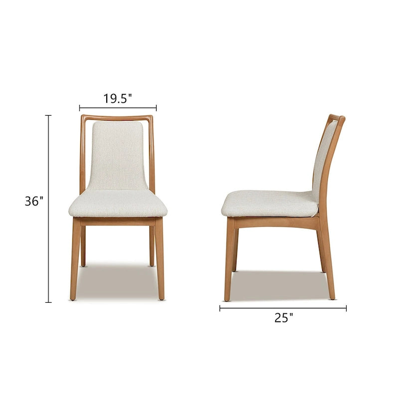 Chaises de salle à manger scandinaves en bois brun clair naturel (lot de 2)