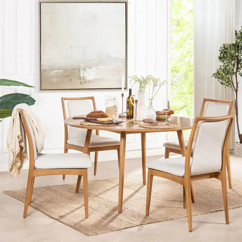 Chaises de salle à manger scandinaves en bois brun clair naturel (lot de 2)