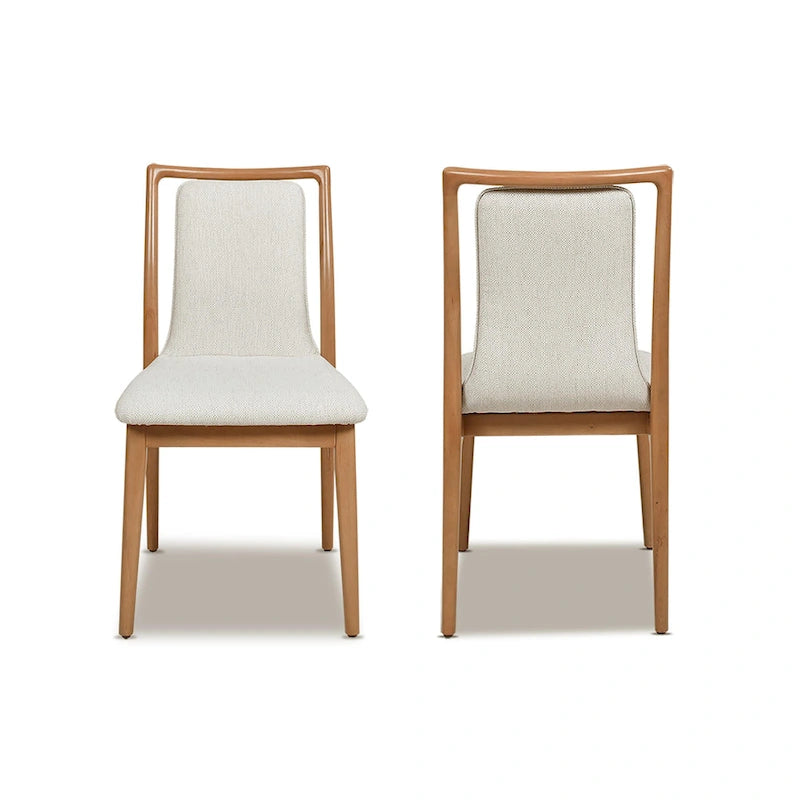 Chaises de salle à manger scandinaves en bois brun clair naturel (lot de 2)