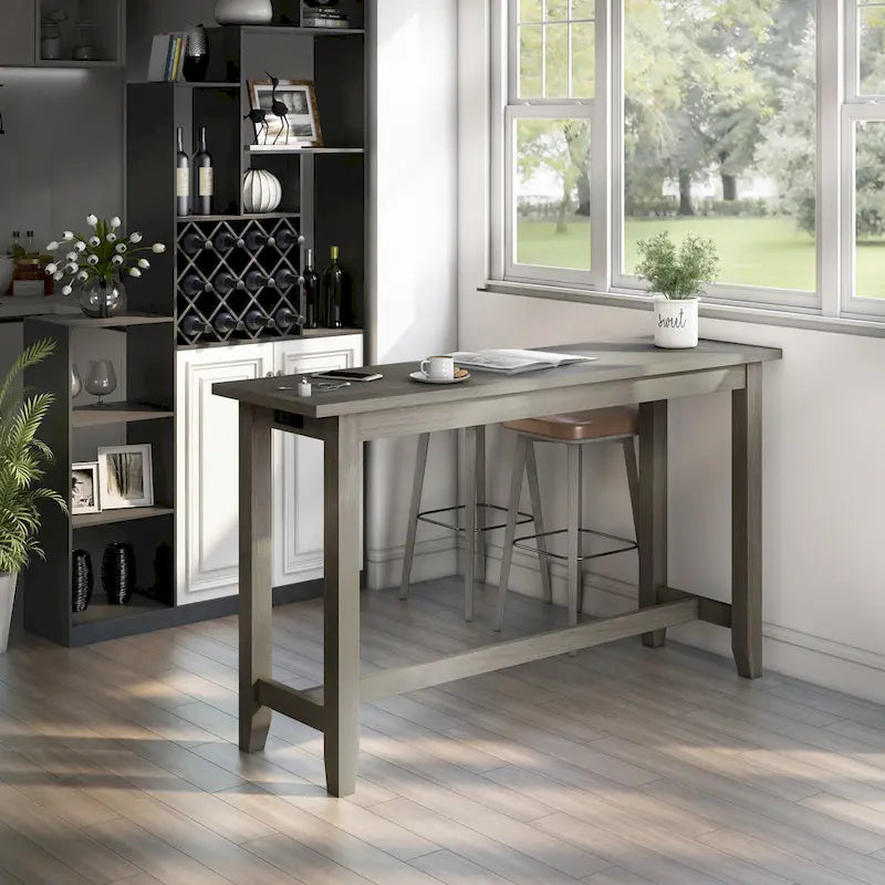 Table haute de comptoir Ibella 64 pouces de Furniture of America avec port USB