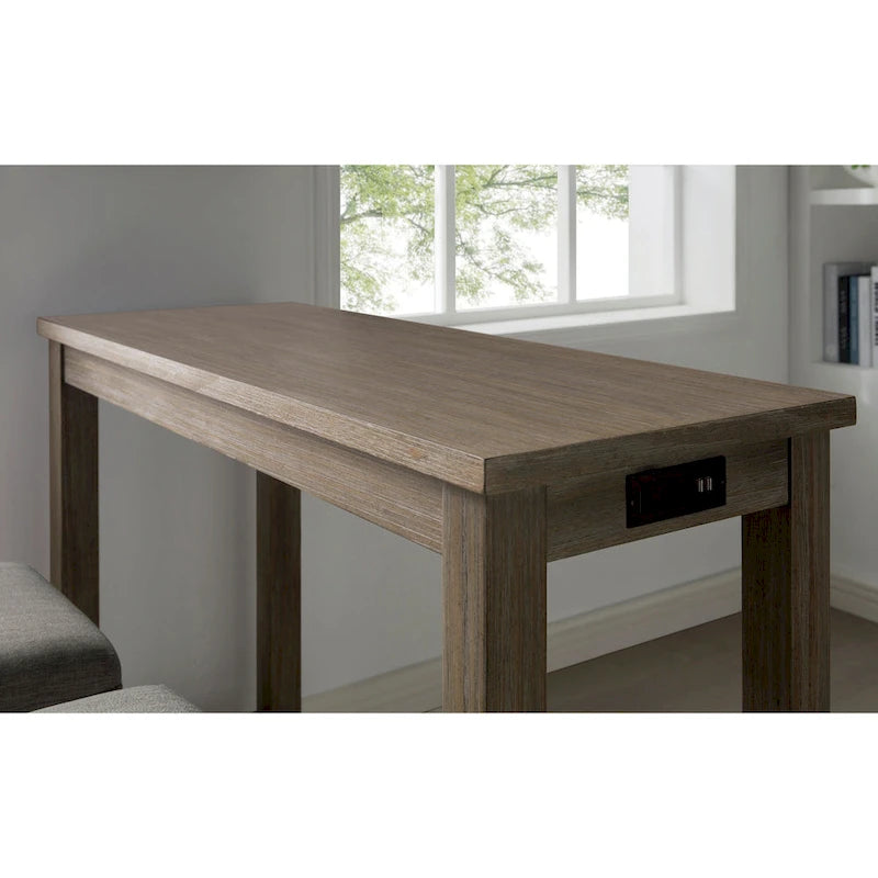 Table haute de comptoir Ibella 64 pouces de Furniture of America avec port USB
