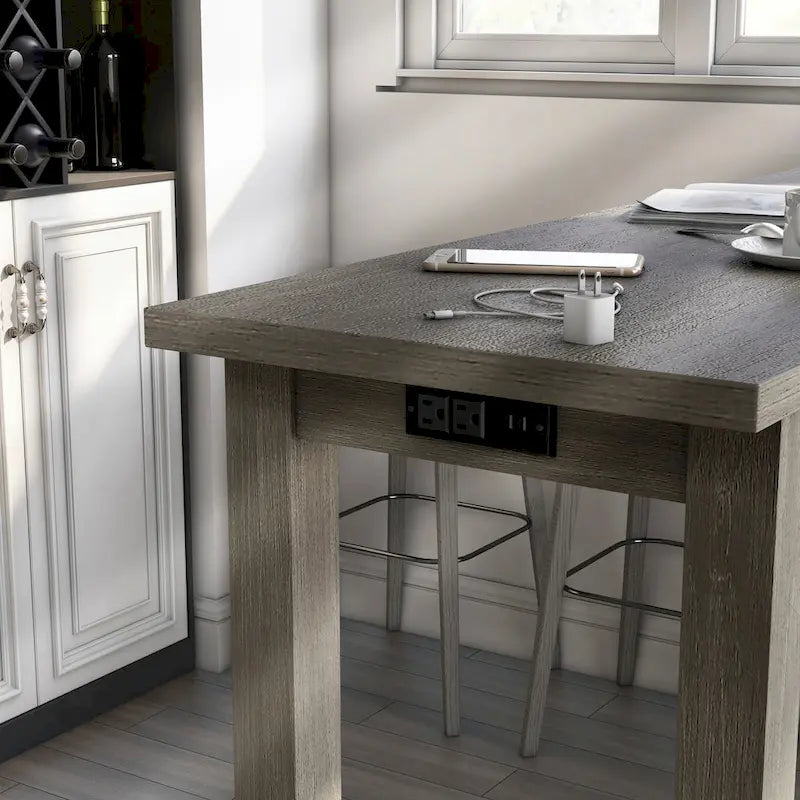 Table haute de comptoir Ibella 64 pouces de Furniture of America avec port USB