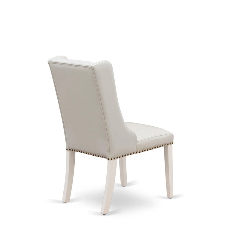 Chaises de cuisine East West Furniture Parson - Chaises de salle à manger capitonnées à boutons et clous décoratifs, ensemble de 2, (Finition et revêtement)