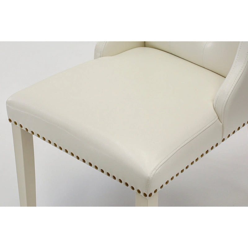 Chaises de cuisine East West Furniture Parson - Chaises de salle à manger capitonnées à boutons et clous décoratifs, ensemble de 2, (Finition et revêtement)