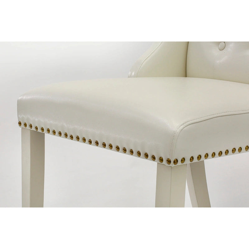 Chaises de cuisine East West Furniture Parson - Chaises de salle à manger capitonnées à boutons et clous décoratifs, ensemble de 2, (Finition et revêtement)