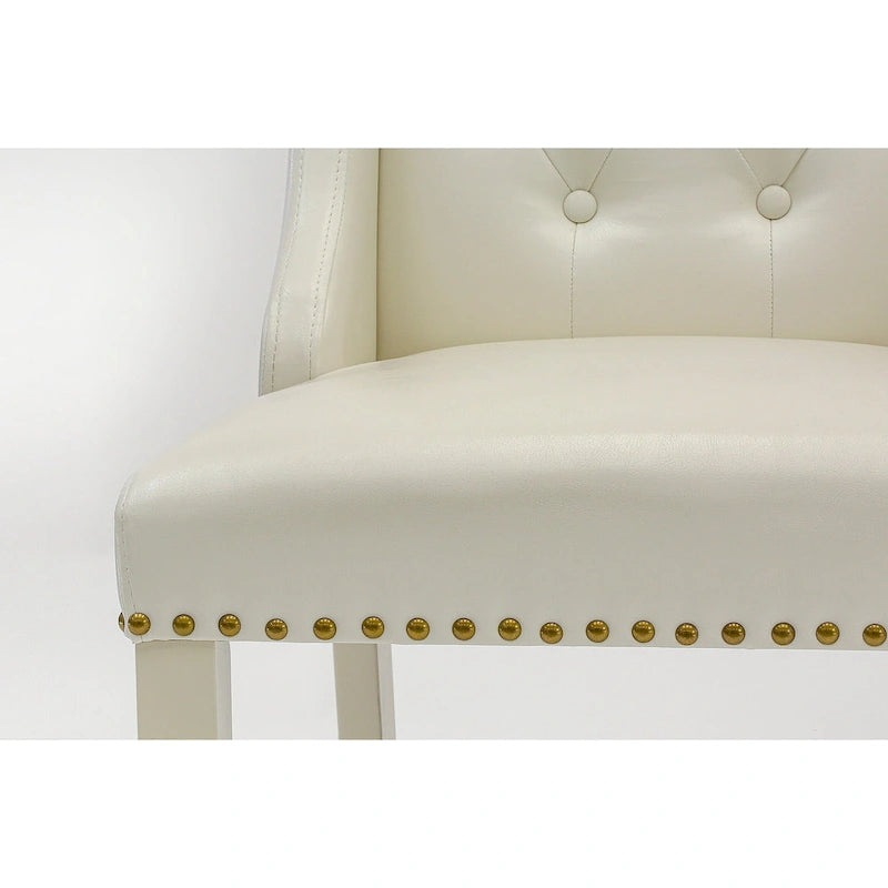 Chaises de cuisine East West Furniture Parson - Chaises de salle à manger capitonnées à boutons et clous décoratifs, ensemble de 2, (Finition et revêtement)