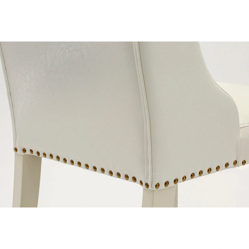 Chaises de cuisine East West Furniture Parson - Chaises de salle à manger capitonnées à boutons et clous décoratifs, ensemble de 2, (Finition et revêtement)