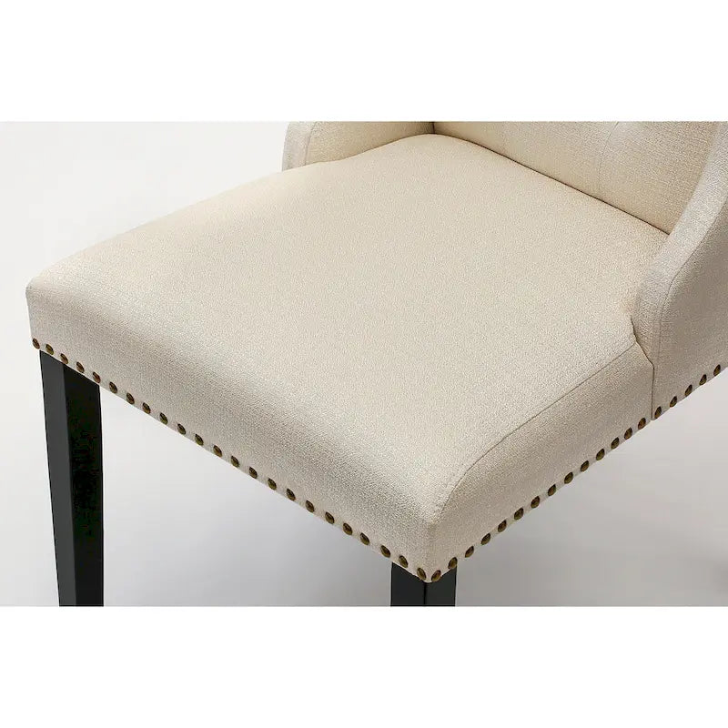 Chaises de cuisine East West Furniture Parson - Chaises de salle à manger capitonnées à boutons et clous décoratifs, ensemble de 2, (Finition et revêtement)