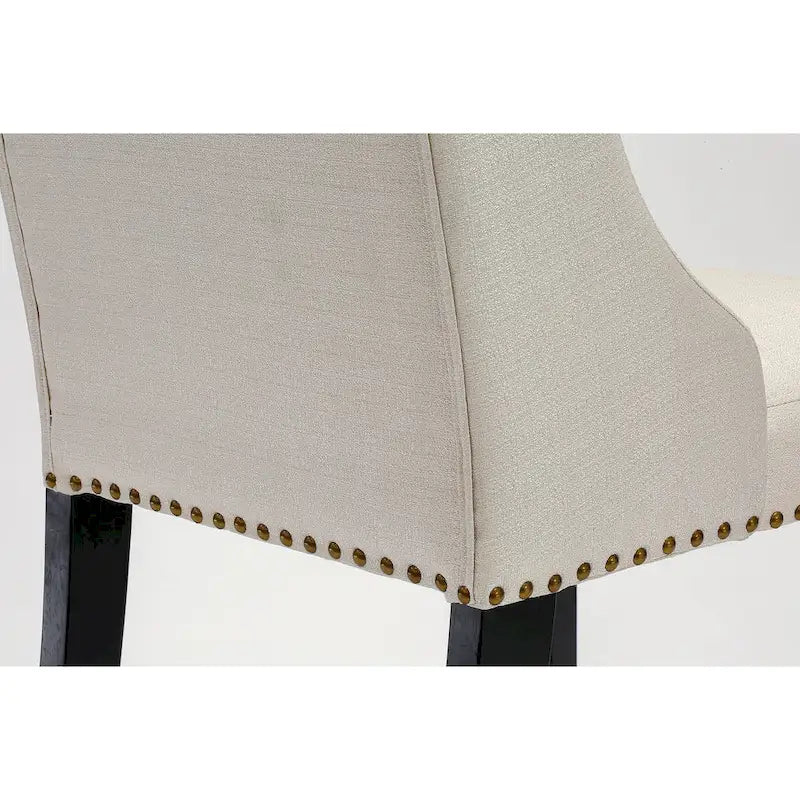Chaises de cuisine East West Furniture Parson - Chaises de salle à manger capitonnées à boutons et clous décoratifs, ensemble de 2, (Finition et revêtement)
