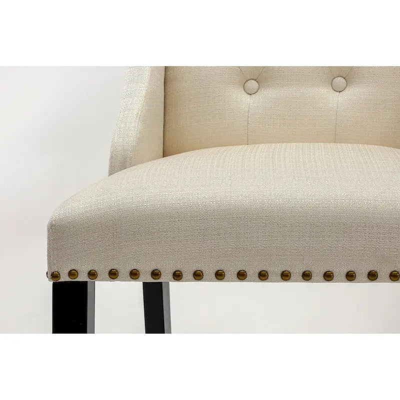Chaises de cuisine East West Furniture Parson - Chaises de salle à manger capitonnées à boutons et clous décoratifs, ensemble de 2, (Finition et revêtement)