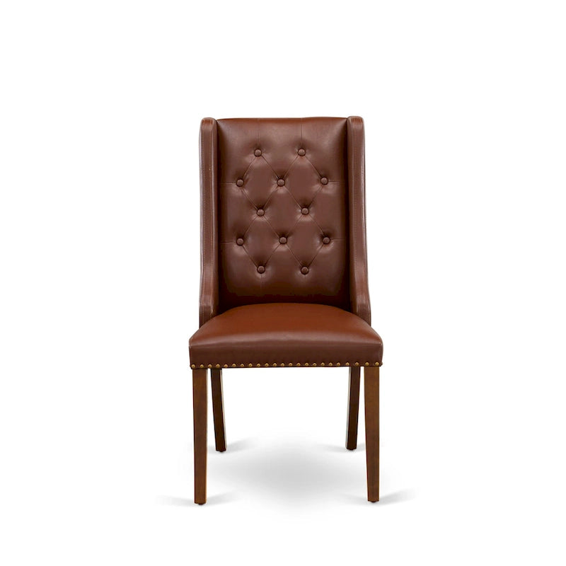 Chaises de cuisine East West Furniture Parson - Chaises de salle à manger capitonnées à boutons et clous décoratifs, ensemble de 2, (Finition et revêtement)