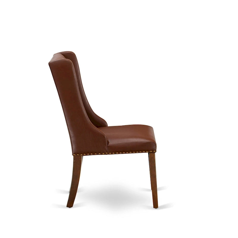 Chaises de cuisine East West Furniture Parson - Chaises de salle à manger capitonnées à boutons et clous décoratifs, ensemble de 2, (Finition et revêtement)
