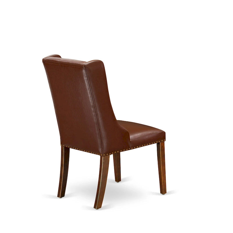 Chaises de cuisine East West Furniture Parson - Chaises de salle à manger capitonnées à boutons et clous décoratifs, ensemble de 2, (Finition et revêtement)