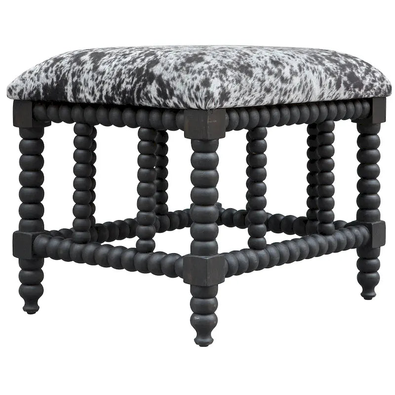 Petit banc Uttermost Rancho en simili cuir de vachette