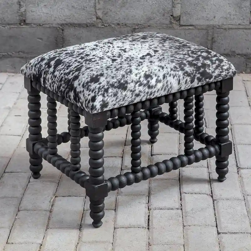 Petit banc Uttermost Rancho en simili cuir de vachette