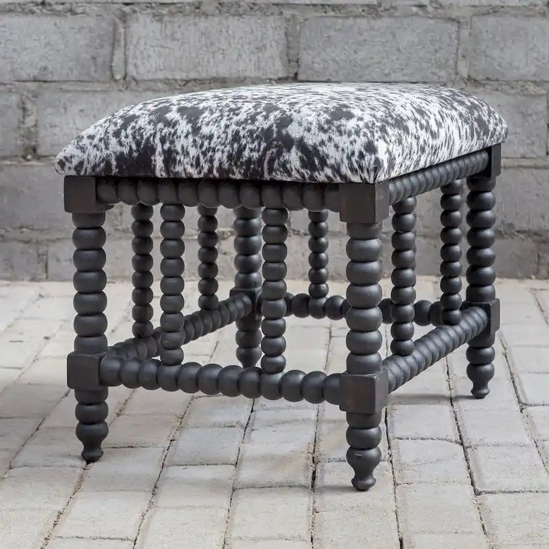 Petit banc Uttermost Rancho en simili cuir de vachette