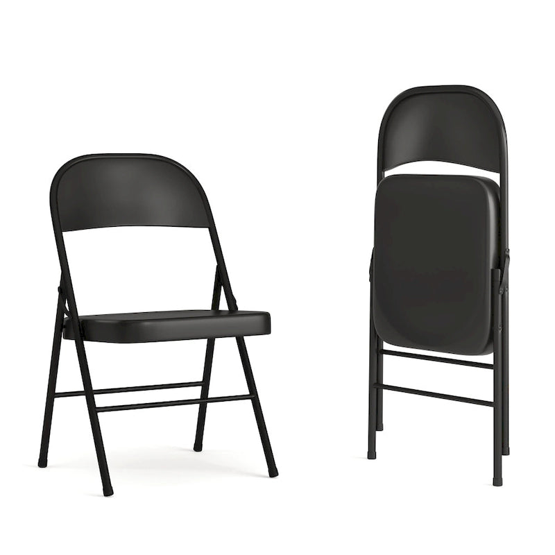 Lot de 2 chaises pliantes en métal à double renfort